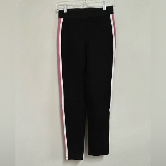Zara Basic Women's Medium Pull On Legging Pink + White Stripe Athletic Pants - Picture 6 of 9